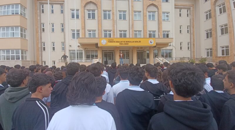 Karaman TOBB Fen Lisesinde Yangın Tatbikatı Gerçekleştirildi